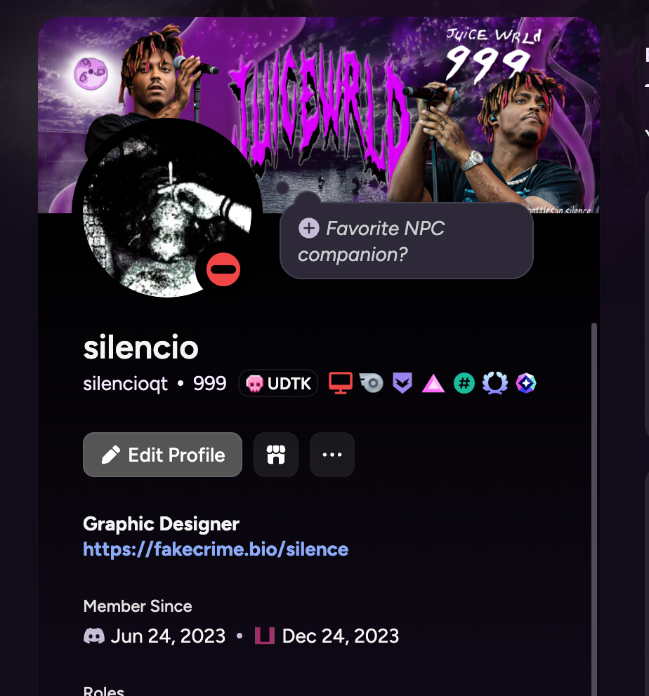 Discord profile preview for silencioqt